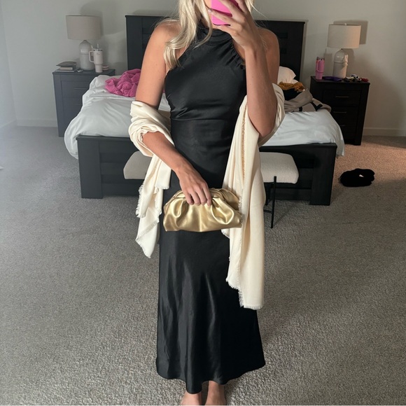 Black Satin Maxi Dress - Picture 4 of 4